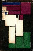 Theo van Doesburg Design for Stained-glass Composition Female Head. oil